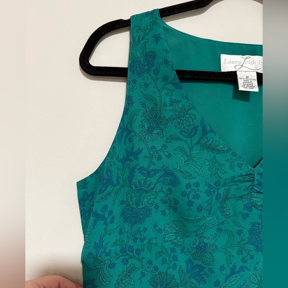 VTG 90s Floral Sleeveless Midi Dress Medium Empire Waist Mermaid Babydoll Fairy - Picture 4 of 8